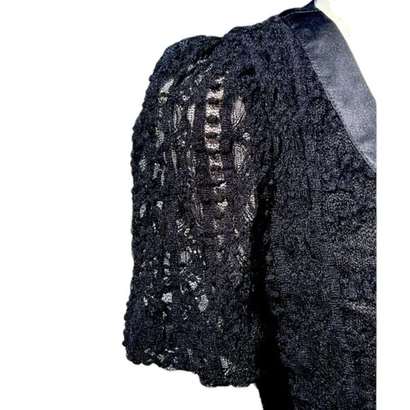 betsey johnson black lace dress Black Short Sleeve Jersey Semi-formal Evening Dress